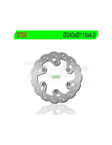 Disco de freno NG ondulado 372X Ø240 x Ø115 x 4. Posición: Trasera.