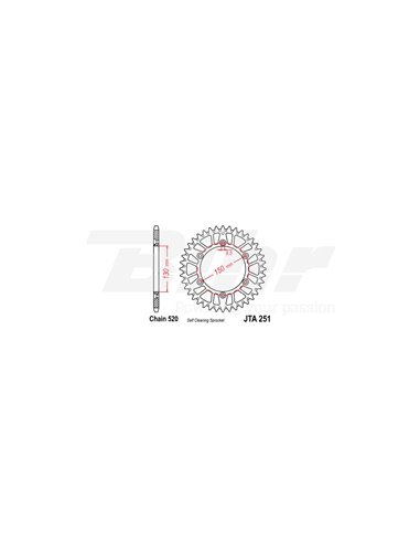 Corona JT 251 de aluminio con 49 dientes