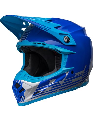 Casco BELL MOTO-9 MIPS LOUVER Gris/Azul, 58-59 / Talla L 7136212 talla L