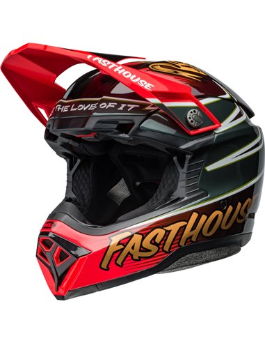 Casco BELL Moto-10 Spherical - Fasthouse DITD 24 Gloss Red/Gold 7157512 talla L