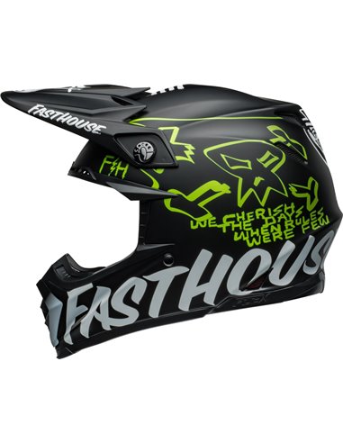 Casco BELL Moto-9S Flex - Fasthouse MC Core Matte Black/Yellow 7157178 talla L