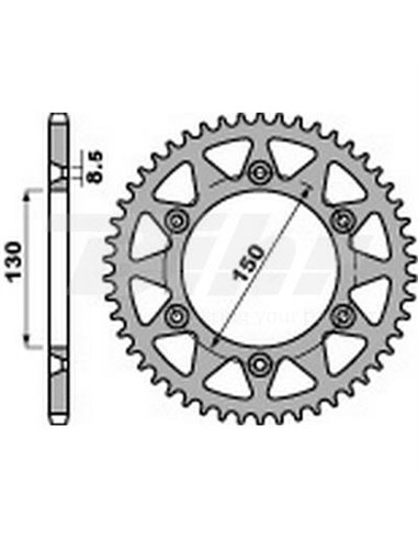 Couronne en acier PBR pas de 42 dents 520 Yamaha WR250R