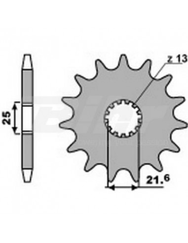 Pignon PBR 15 dents acier anti-bruit pas 525 type 564