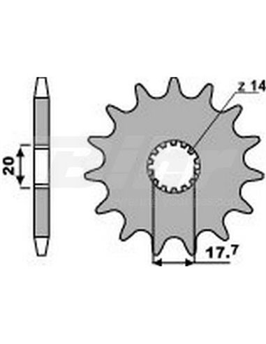 Pignon PBR 12 dents pour pas de chaîne 520 GasGas EC125 Racing