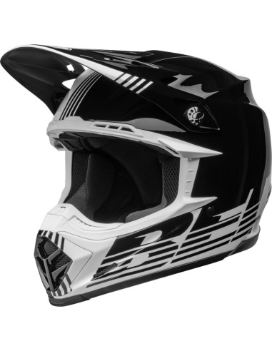 Casco BELL MOTO-9 MIPS LOUVER Negro/Blanco, 60-61 / Talla XL 7136205 talla XL