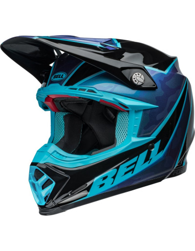 Casco BELL Moto-9S Flex - Sprite Gloss Black/Blue 7157147 talla XL