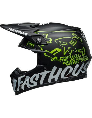 Casco BELL Moto-9S Flex - Fasthouse MC Core Matte Black/Yellow 7157179 talla XL