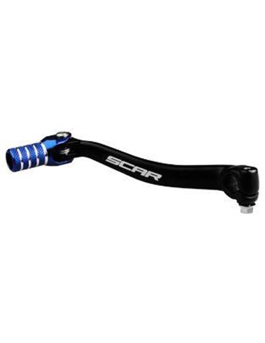 Pédale de levier de vitesses SCAR noir mat Yamaha YZ125 embout bleu