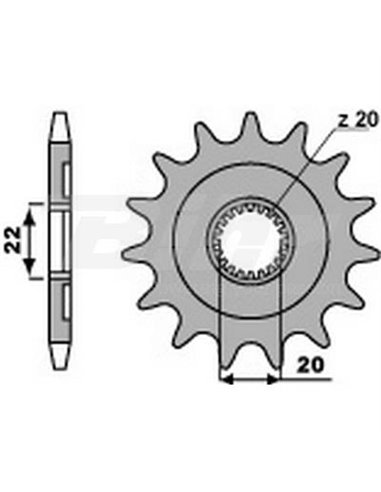 Pignon PBR 13 dents pour pas de chaîne 520 Yamaha YZ125 2103.13.18NC