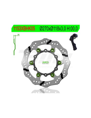 Brake disc NG 1153XBHK05 Ø270 x Ø118 x 3 (Old 9621151XBHK)