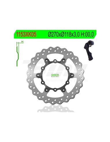 Brake disc NG wavy kit1153XK5 Ø270 x Ø118 x 3