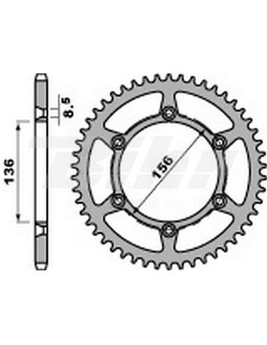 Cremalheira PBR aço 52 dentes passo 520 Husqvarna CR125