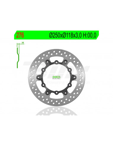 Brake disc NG 276 Ø250 x Ø118 x 3