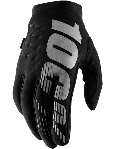 Guantes motocross infantiles para el frío 100 % Brisker negro /gris Small 10016-057-04