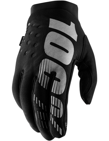 Guantes motocross para el frío 100 % Brisker negro /gris Medium 10016-057-11