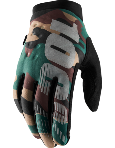 Gants de motocross pour froid 100% Brisker Camo / noir Medium 10016-061-11