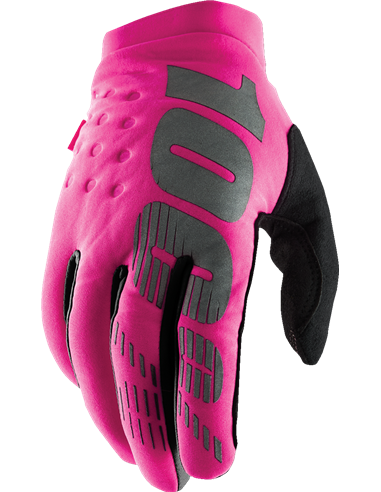 Guantes motocross mujer para frío 100 % Brisker Gloves Pink/negro Medium 11016-263-09