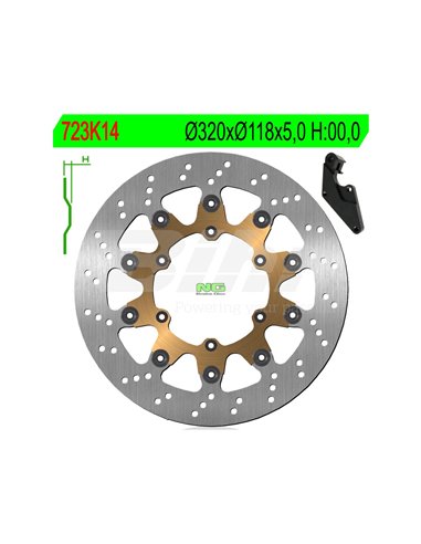 Brake disc NG 723K14 Ø320 x Ø118 x 5