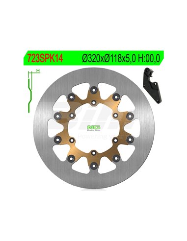 Brake disc NG 723SPK14 Ø320 x Ø118 x 5