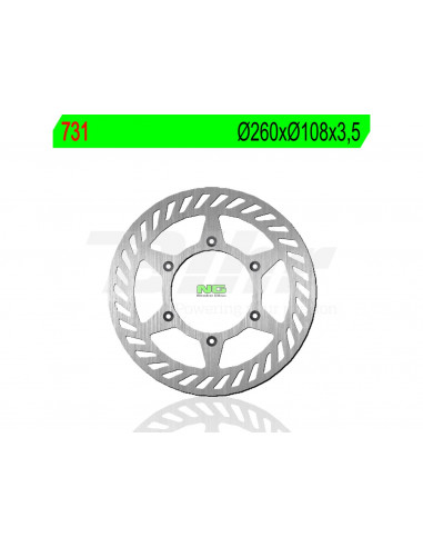 Disco de freio NG 731 Ø260 x Ø108 x 3,5 Posição: Frente