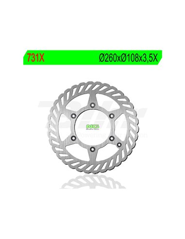 Wave brake disc NG 731X Ø260 x Ø108 x 3.5 Position: Front