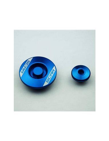 Tapones laterales del cárter SCAR azul Yamaha