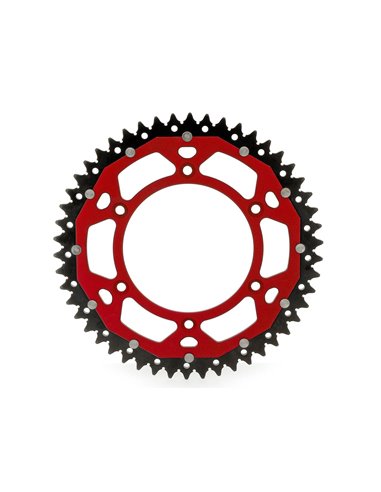 ART Dual-components Rear Sprockets 49 Teeth Ultra-light Self-cleaning Aluminum/Steel 520 Pitch Type 822 Red 4090000549