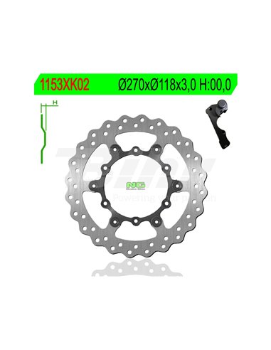 Brake disc NG wavy kit1153XK2 Ø270 x Ø118 x 3