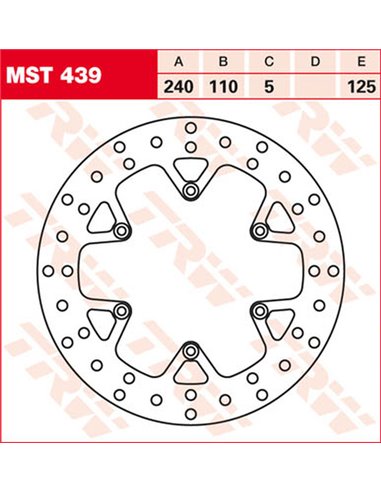 Disco de freno fijo redondo 220-250 mm TRW MST439