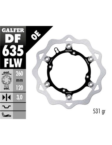 Disco de freno Wave® GALFER DF635FLW