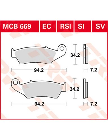 Pastillas de freno metal sinterizado SV TRW MCB669