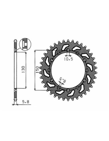 Coronas OEM de repuesto en acero SUNSTAR SPROCKETS 1361253