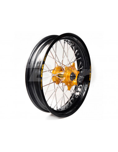 Rueda completa Haan Wheels aro negro 17-3,50 buje oro 1 55106/3/2