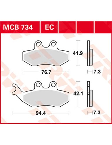 Pastillas de freno metal sinterizado SV TRW MCB734