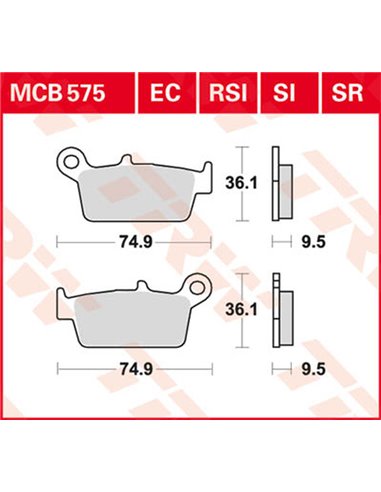 Pastillas de freno cerámicas serie EC TRW MCB575EC