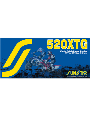 Cadena 520 XTG Works Tripleguard con retenes para ATV y Offroad SUNSTAR SPROCKETS SS520XTG-116G