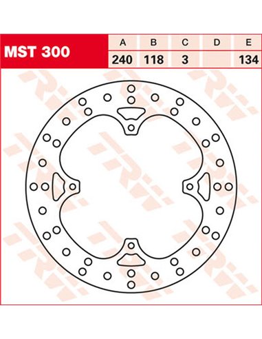 Disco de freno fijo redondo 220-250 mm TRW MST300