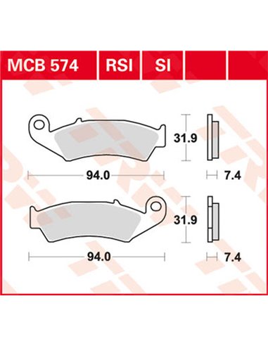 Pastillas de freno sinterizadas offroad serie SI TRW MCB574SI