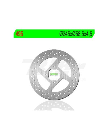 Disc de fre NG 495 Ø245 x Ø58.5 x 4.5 Posició: Del darrere