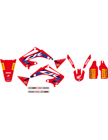 Kit de gráficos Blackbird Racing Replica Team Honda HRC 2022 con funda de asiento BLACKBIRD RACING 8136R22