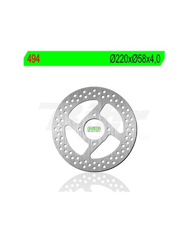 Disc de fre NG 494 Ø220 x Ø58.5 x 4 Posició: Del darrere