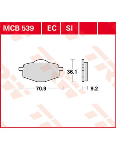 Pastillas de freno sinterizadas offroad serie SI TRW MCB539SI