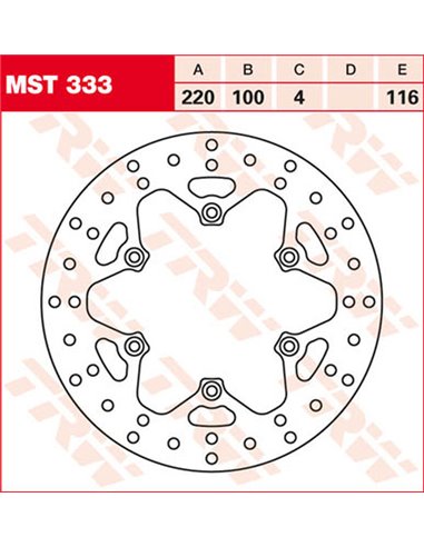 Disco de freno fijo redondo 220-250 mm TRW MST333