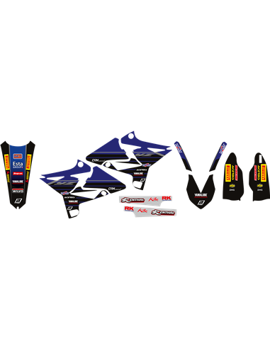 Kit de gráficos Blackbird Racing Replica Factory Team Yamaha 2022 con funda de asiento BLACKBIRD RACING 8242R11