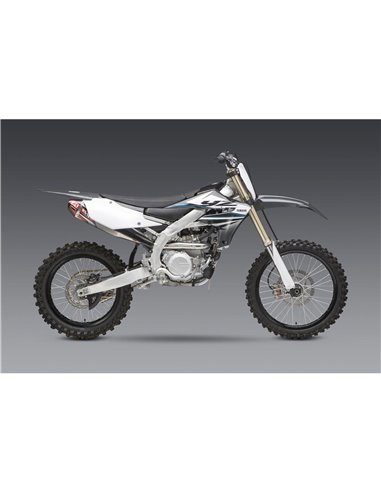 Linea completa escape Yoshimura Signature RS-4, acero inox, Silencioso de aluminio, Yamaha YZ450F