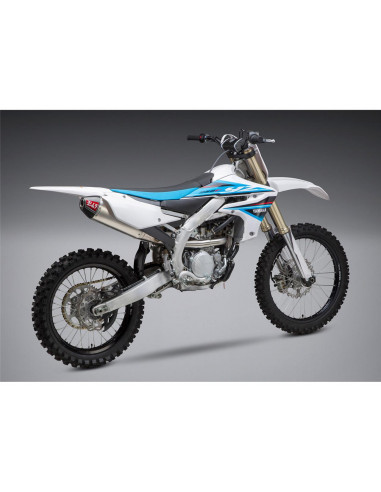 Linea completa escape Yoshimura Signature RS-4, acero inox, Silencioso de aluminio, Yamaha YZ250F