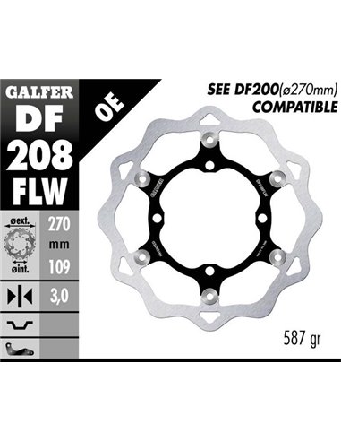 Disco de freno Wave® GALFER DF208FLW