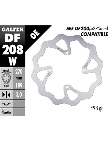 Disco de freno Wave® GALFER DF208W