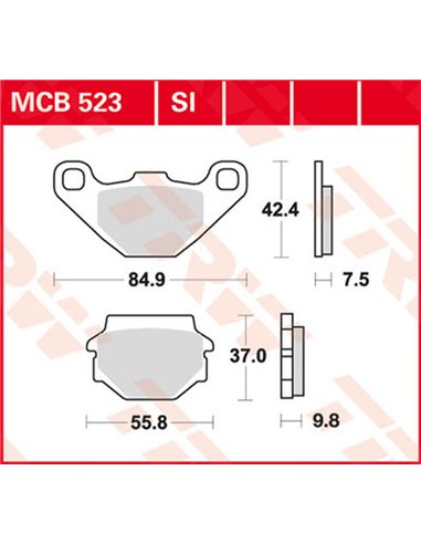 Pastillas de freno sinterizadas offroad serie SI TRW MCB523SI