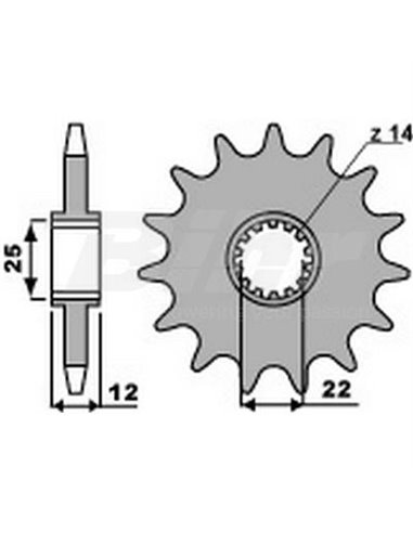 Pignon PBR acier 13 dents chaîne anti-bruit 520